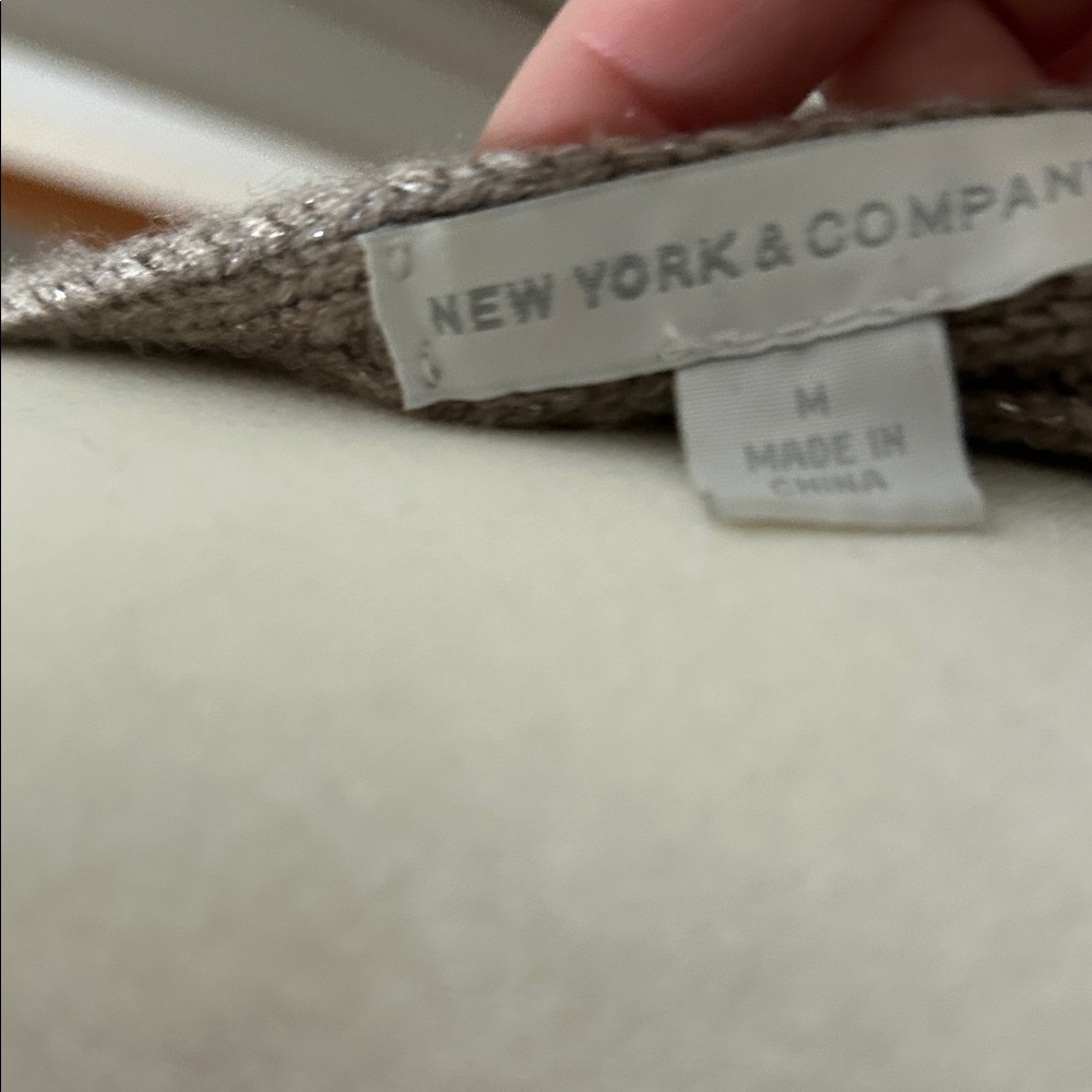 New York & Company Taupe boat neck Sweater - Picture 2 of 12